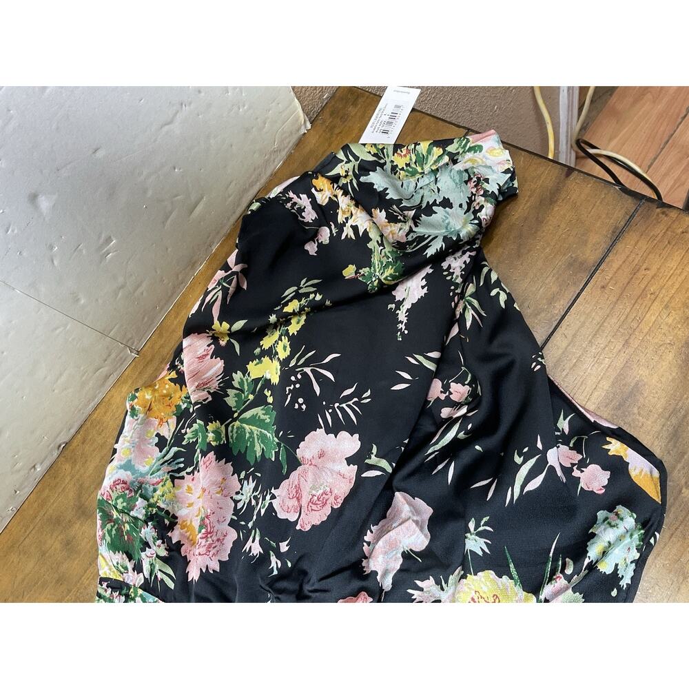 Petal & Pup Black Floral High-Neck Midi Dress - Picture 3 of 12